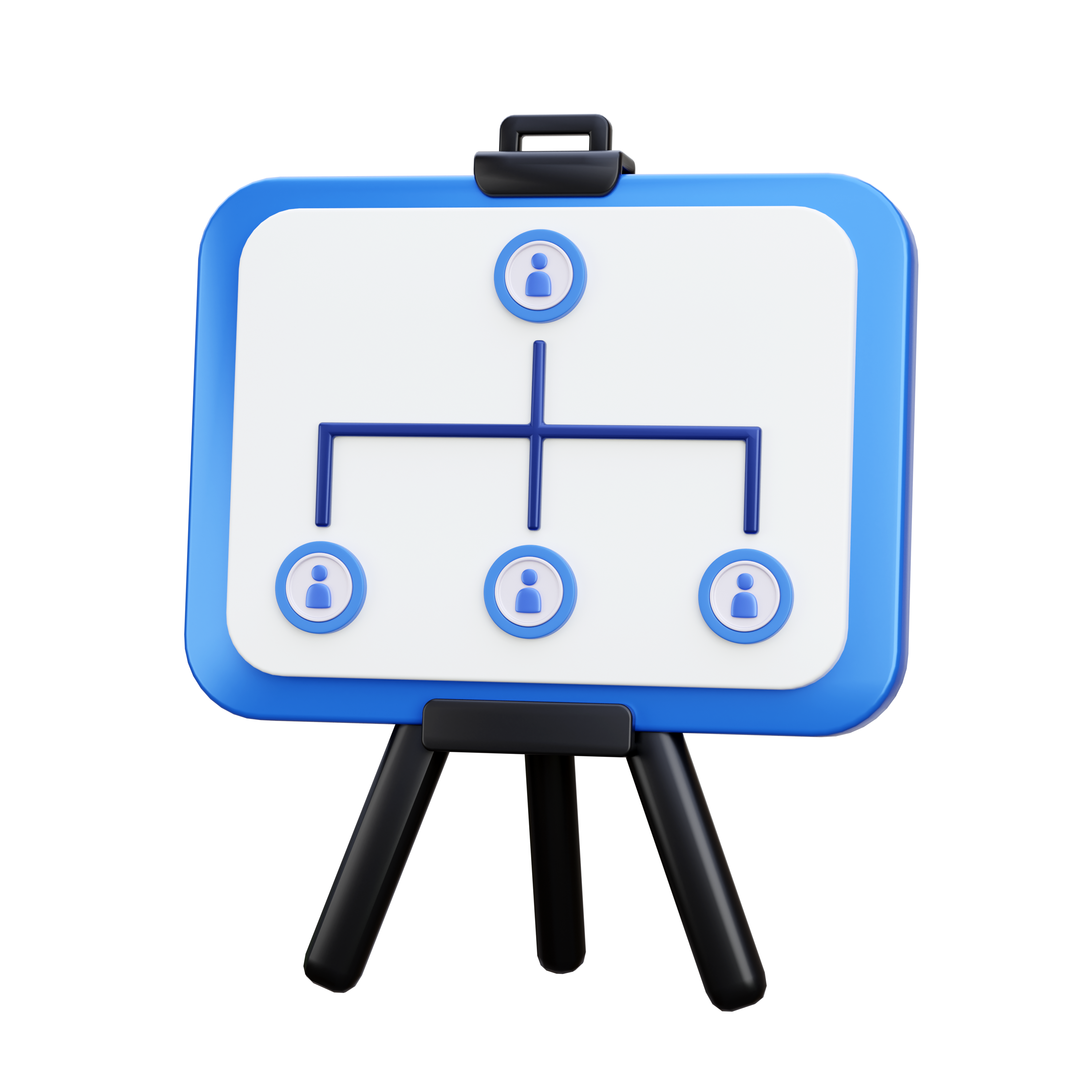 Icono 3d de organigrama empresarial 