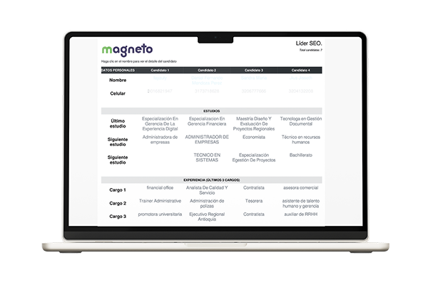 Mockup Caracterización Inteligente del Talento