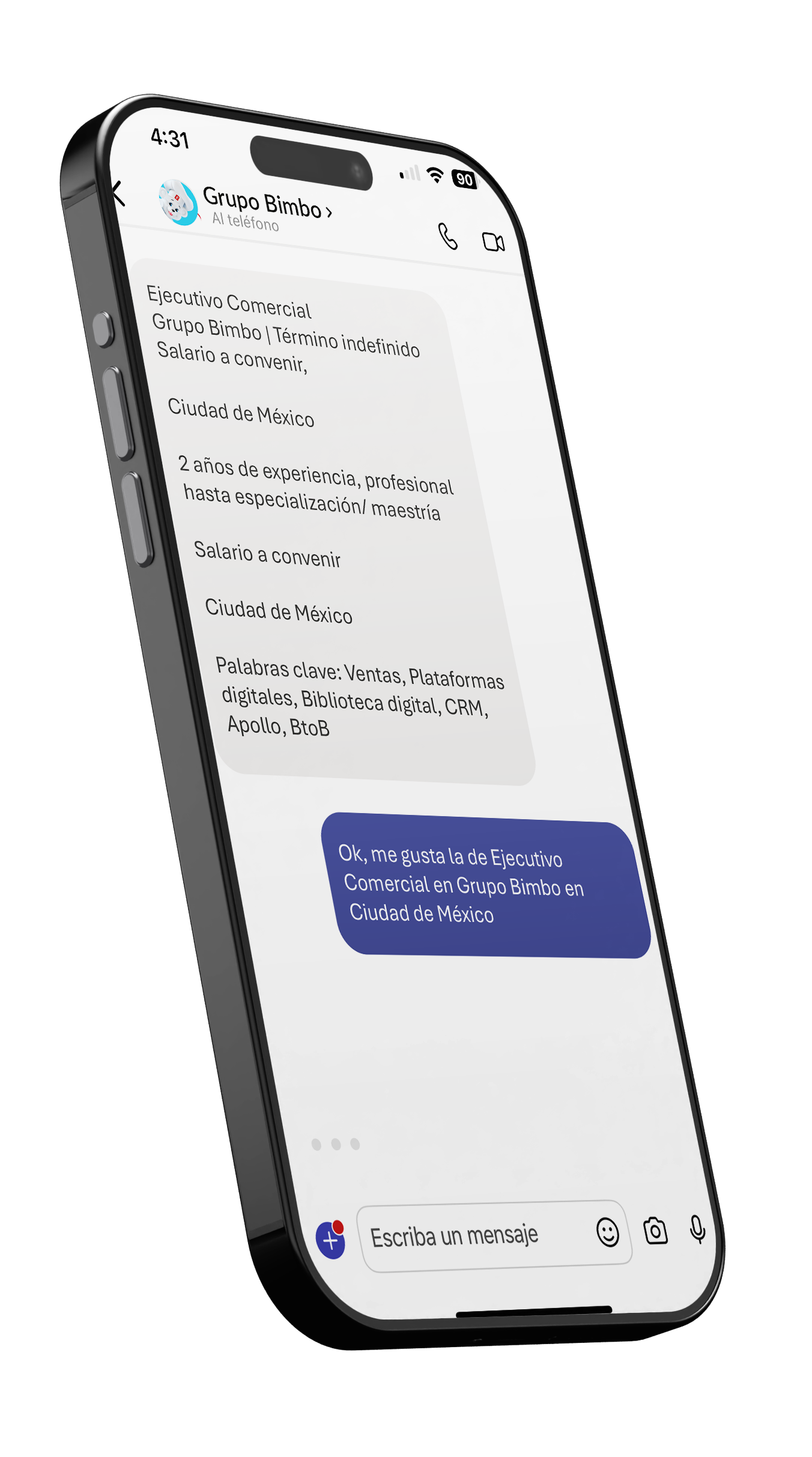 Mockup Activación de perfil con asistente de movilidad interna con IA