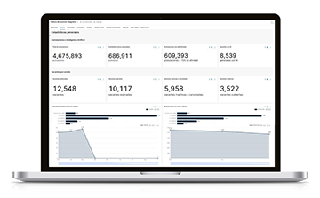 Mockup Dashboard de analítica de Magneto
