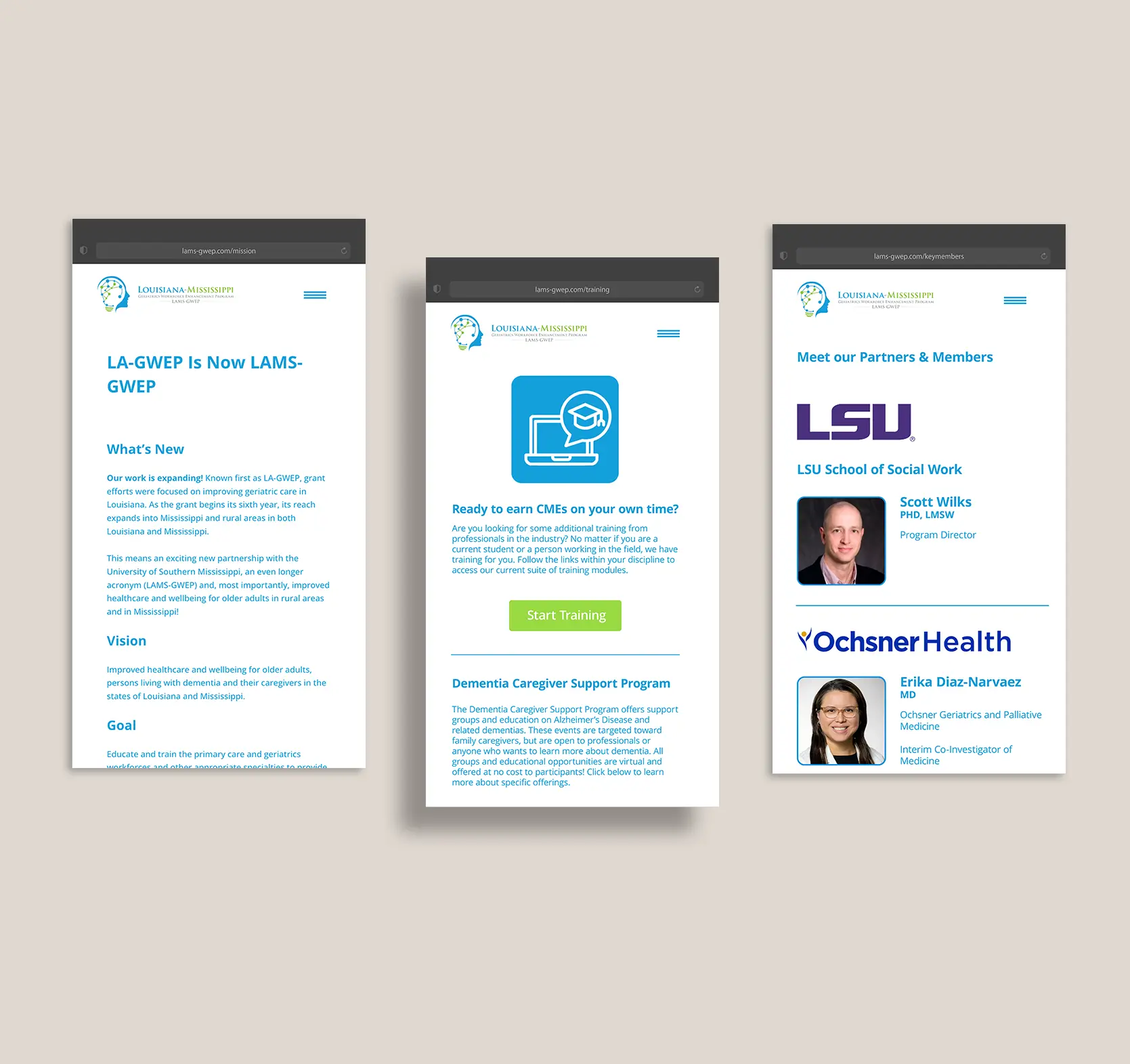 Relik Ghost LAMS-GWEP Website Mobile Interface