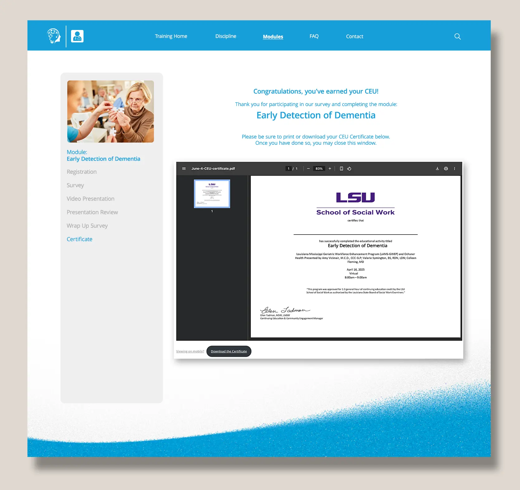 Relik Ghost LAMS-GWEP Training Platform Certificate