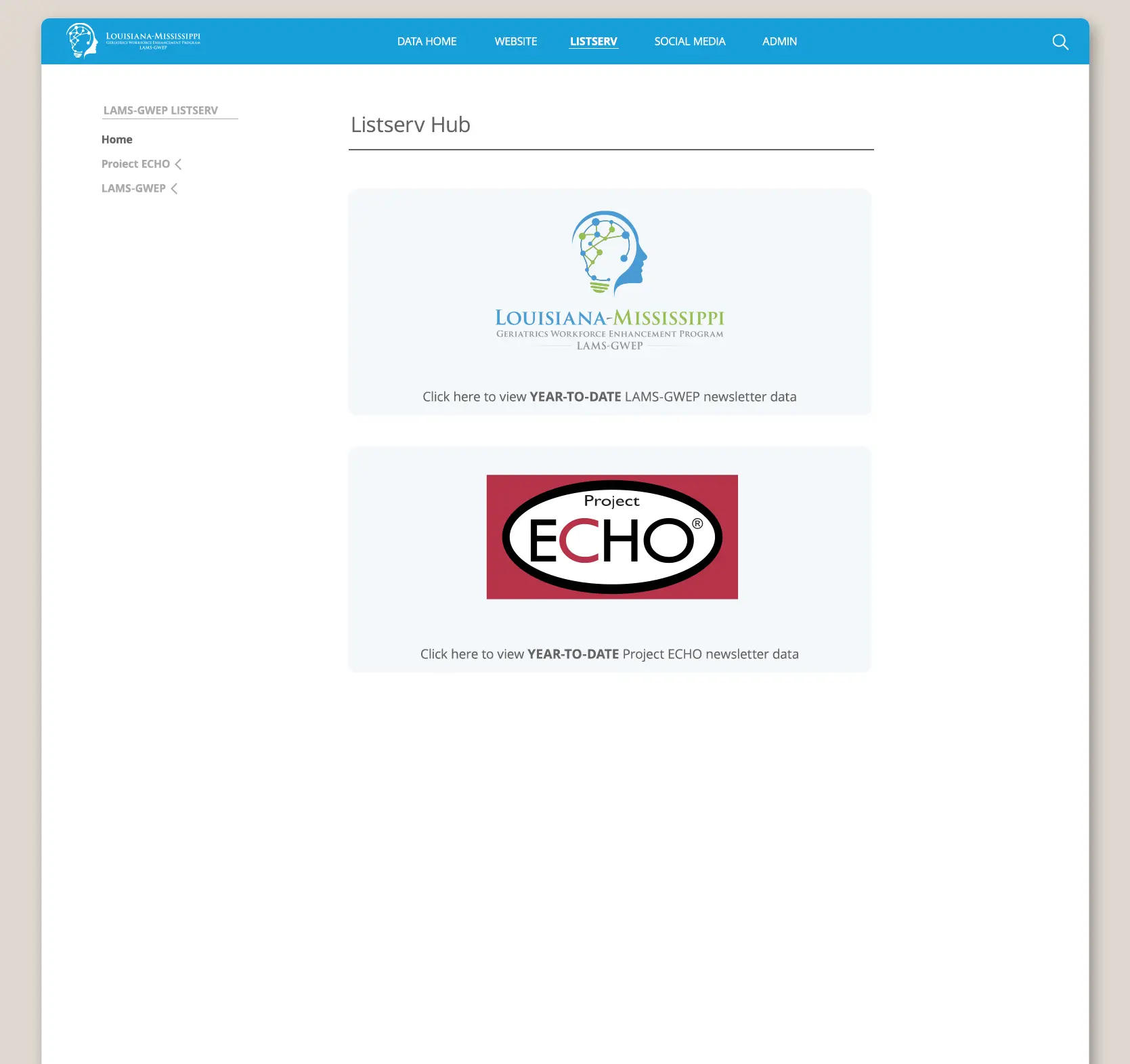 Relik Ghost LAMS-GWEP Data Hub Email Campaign Data Hub