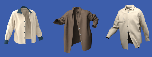 CGI images of jackets with a blue background