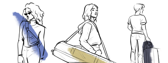 Fashion sketches of bag designs