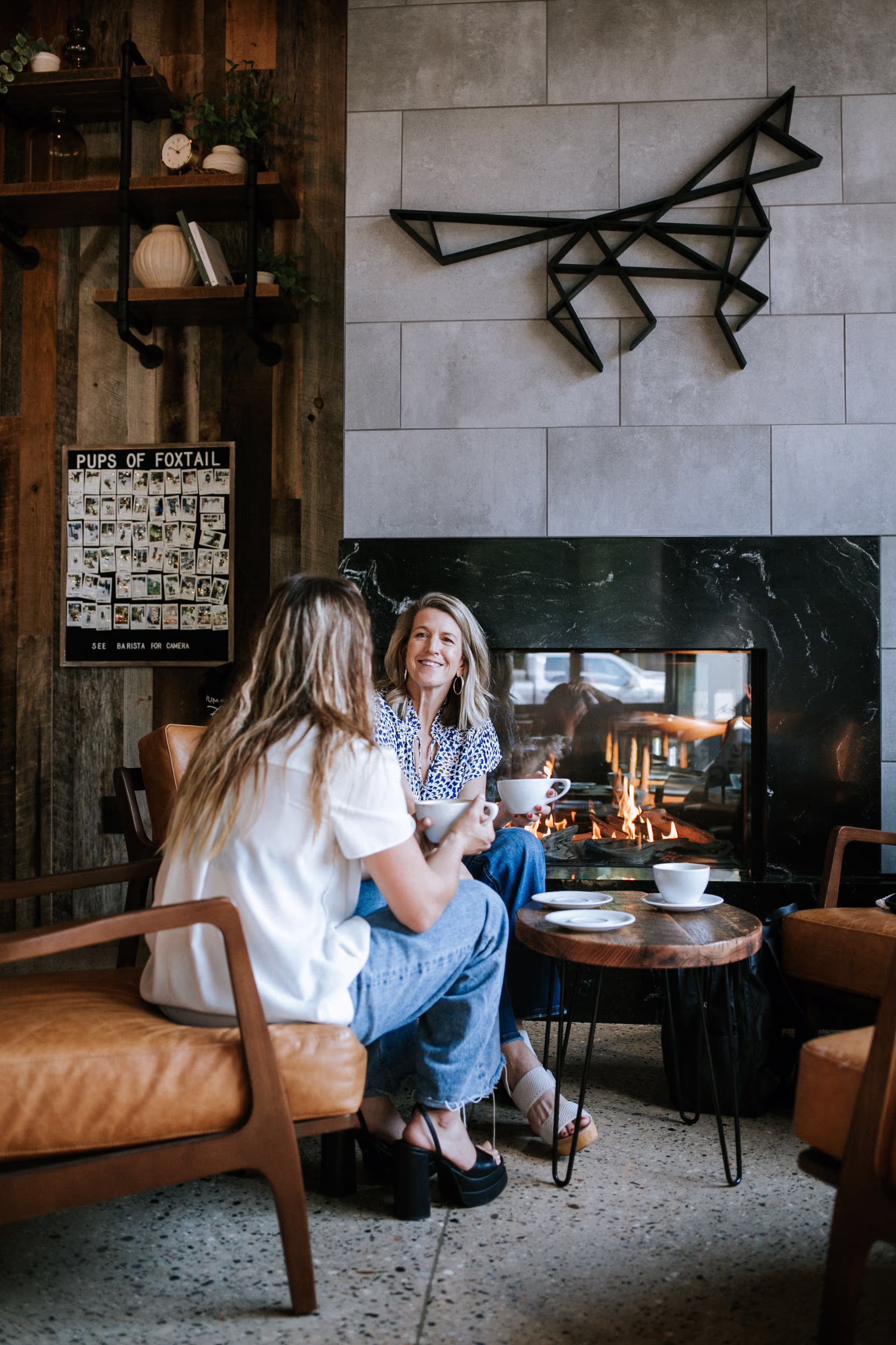 Joanna Hogan in a one-on-one conversation over coffee
