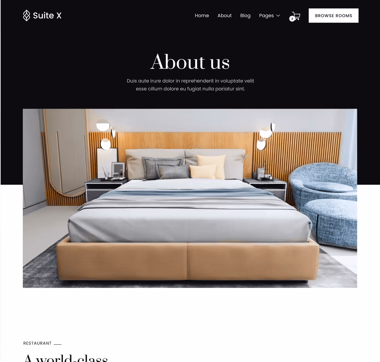 Suite X - About Page - Hotel Webflow Template