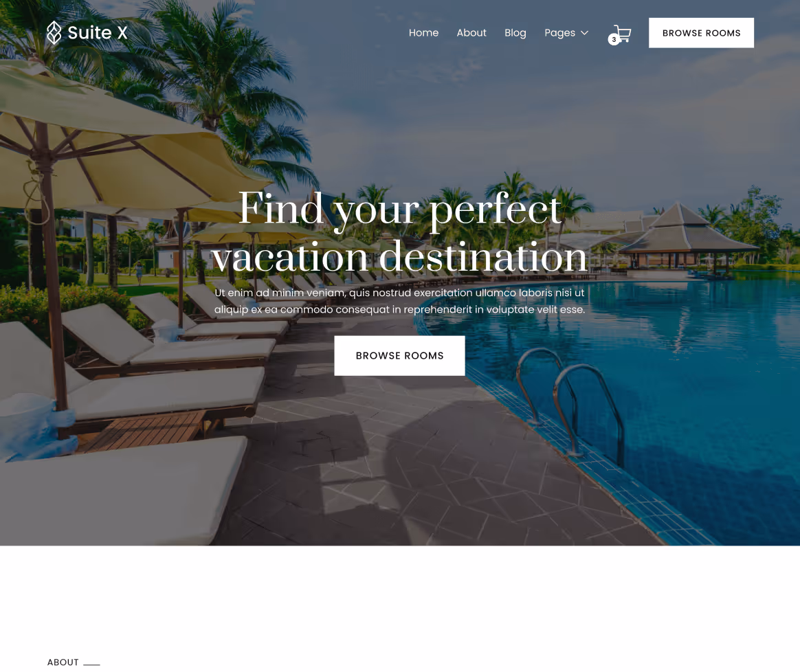 Suite X - Home V2 Page - Hotel Webflow Template