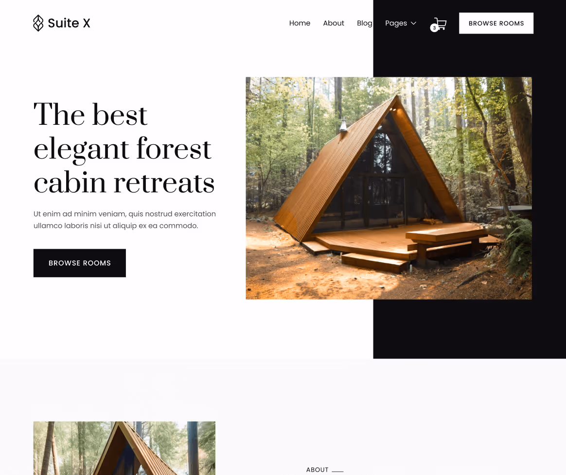 Suite X - Home V3 Page - Hotel Webflow Template