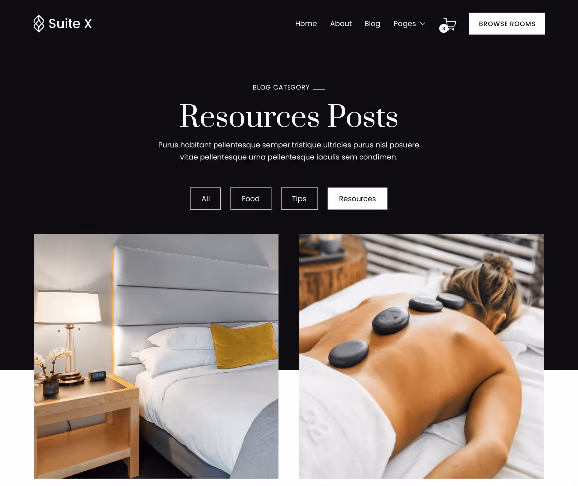 Suite X - Blog Category Page - Hotel Webflow Template