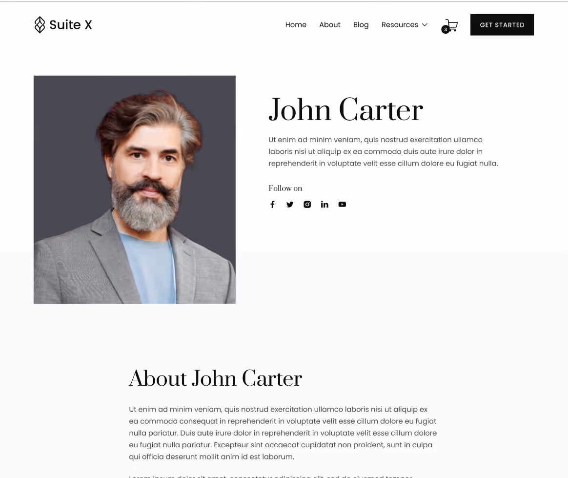 Suite X - Staff Single Page - Hotel Webflow Template