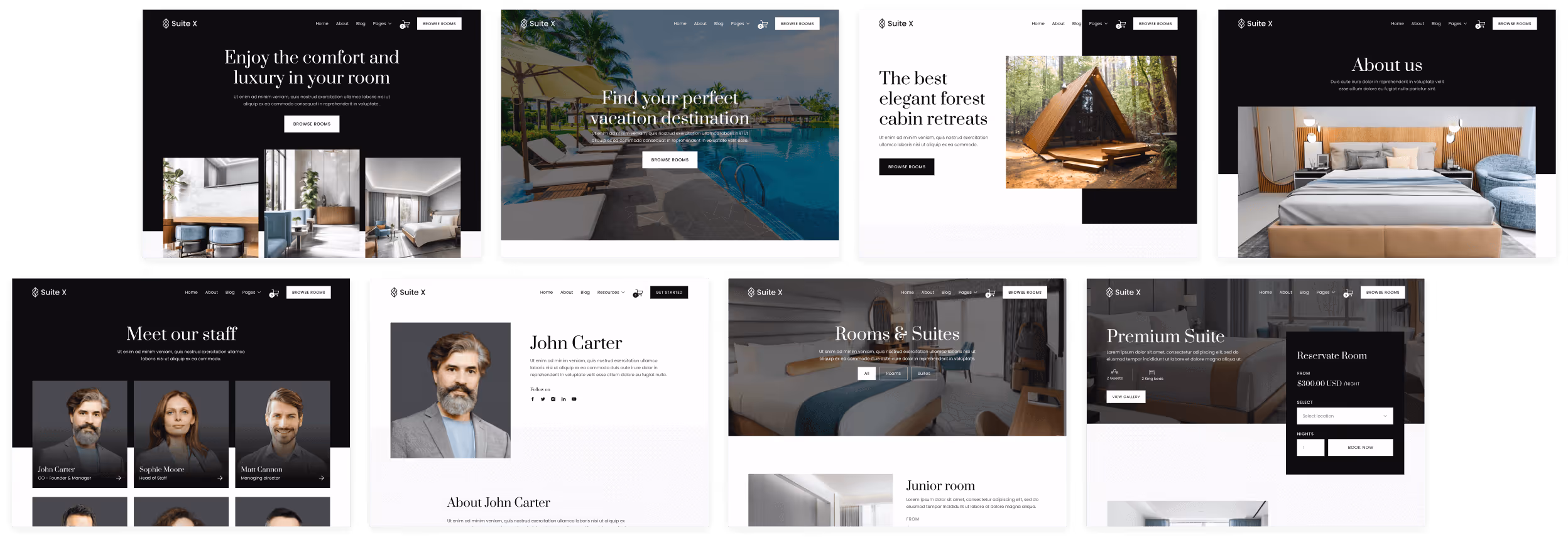 Suite X - Buy Now On Webflow - Hotel Webflow Template