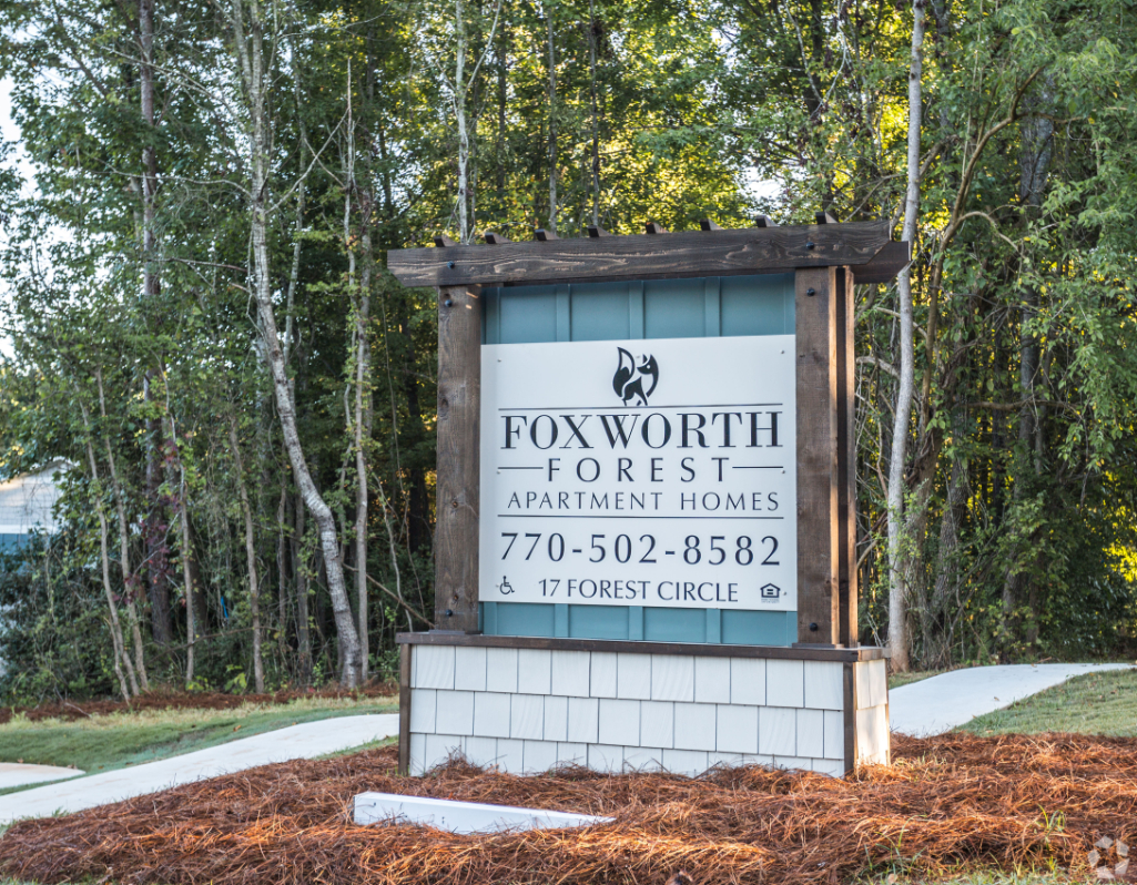 Exterior of apartments monument sign