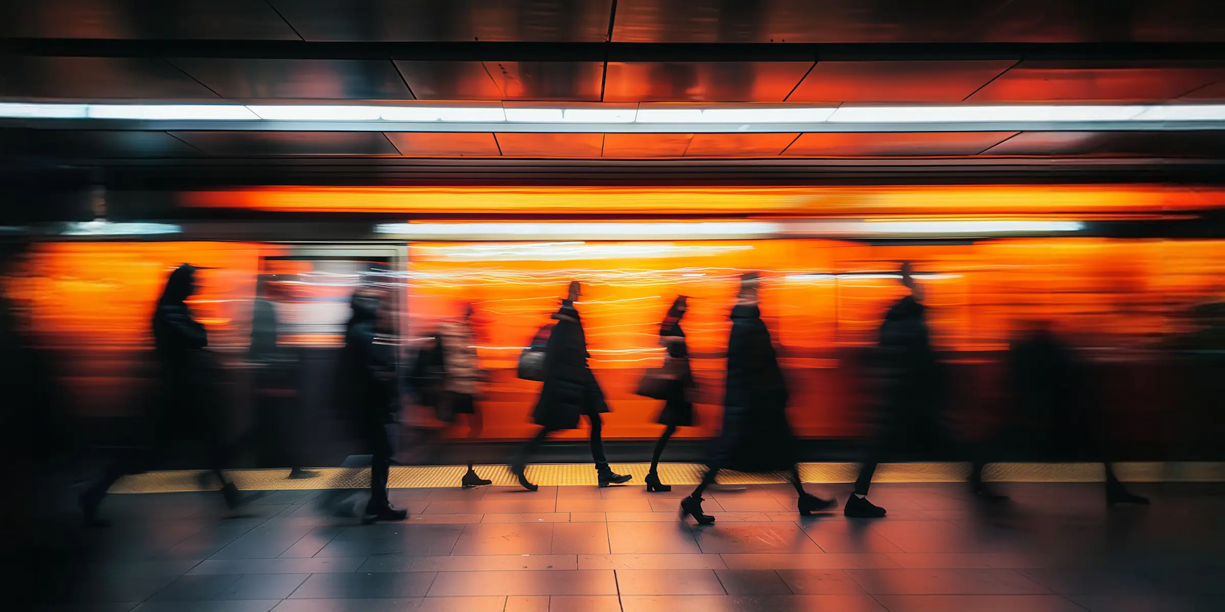 Image of a busy train station