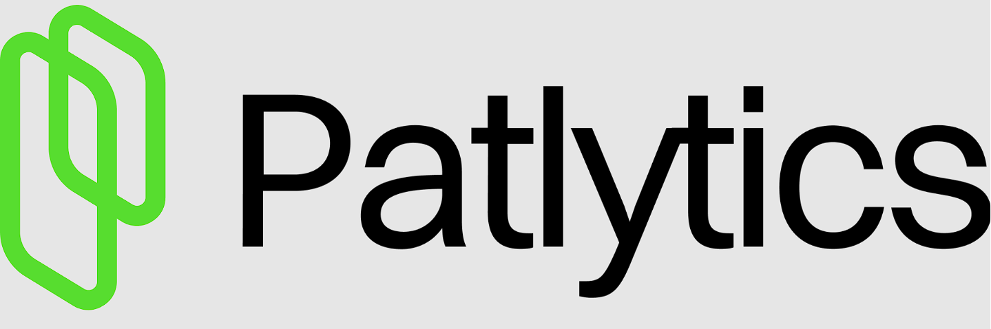 Patlytics logo in green on a black background