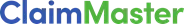 ClaimMaster logo in blue and green text