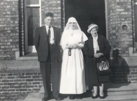 An early black and white photograph of Sister Stan
