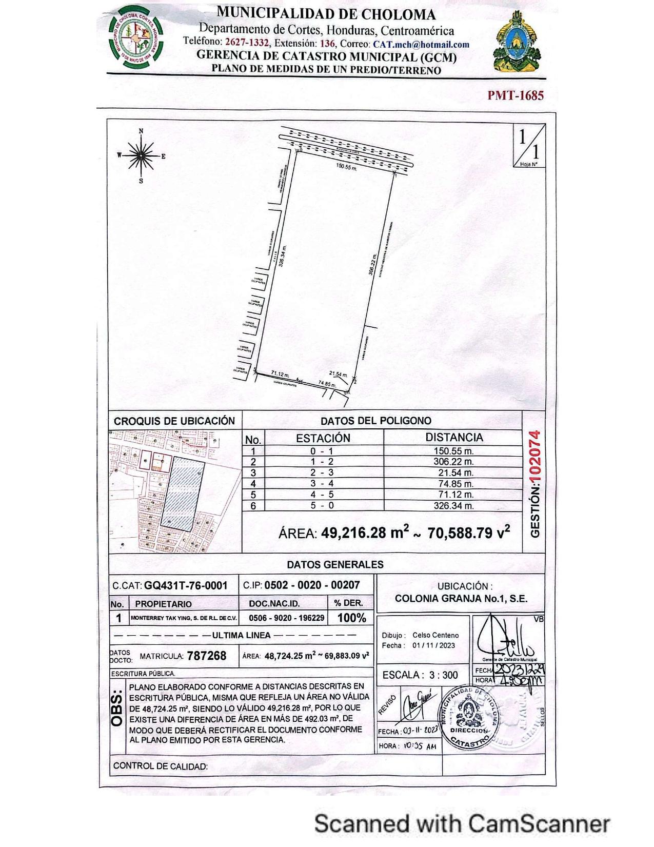 Plano Terreno Choloma