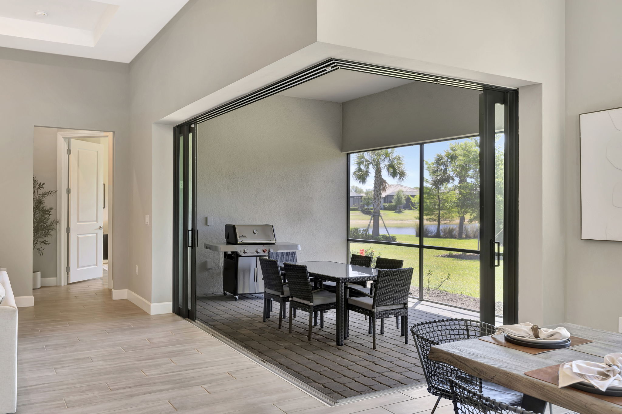 Outdoor patio vignette staged for Bradenton real estate
