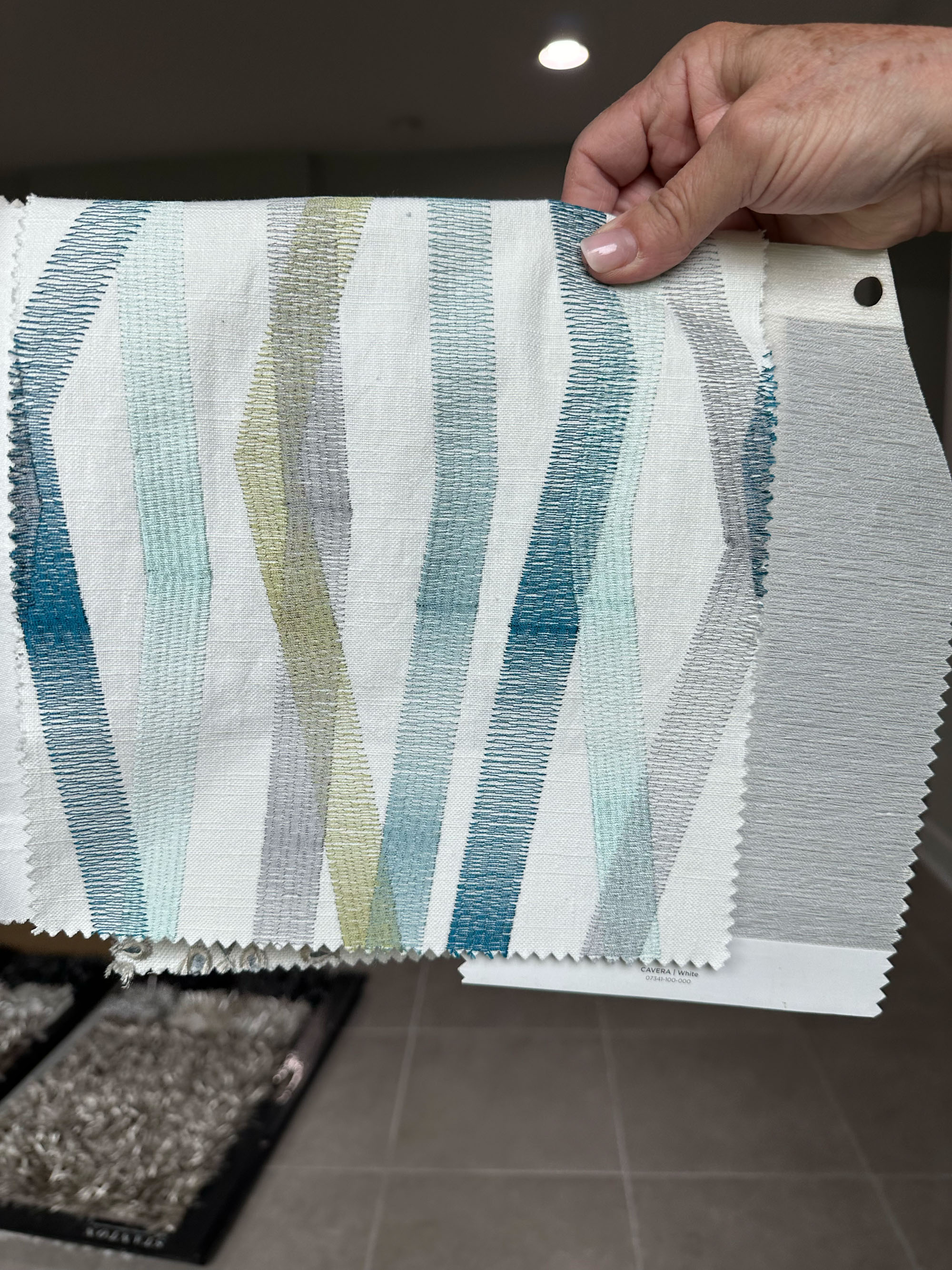 Large paint samples tested in natural Sarasota light to evaluate undertones