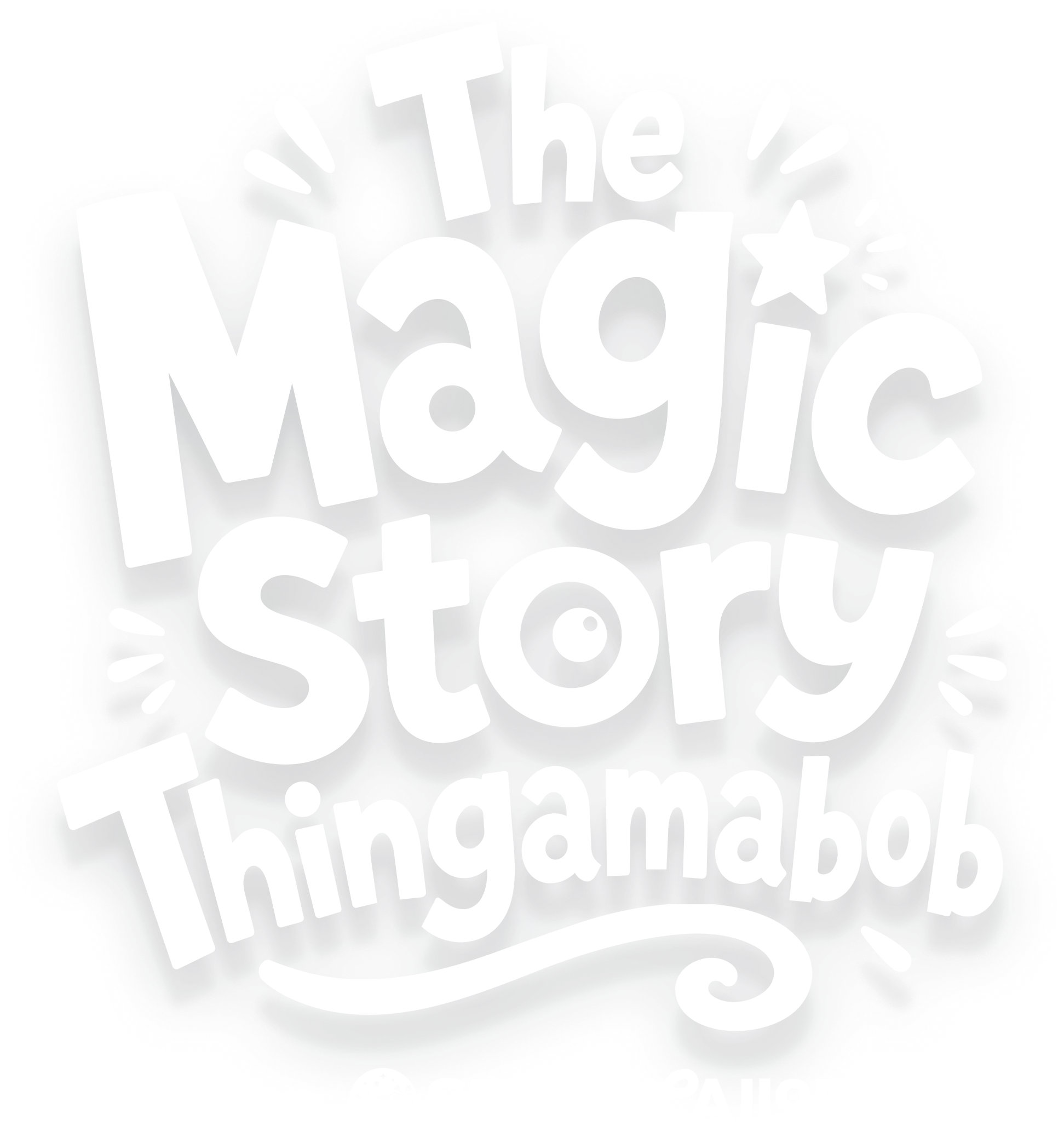 Logo reading The Magic Story Thingamabob from STORYTAILOR with creative lettering and icons.