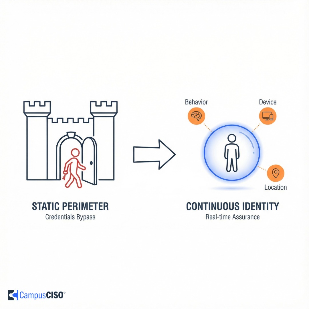 Split screen showing help desk analyst and attacker bypassing MFA