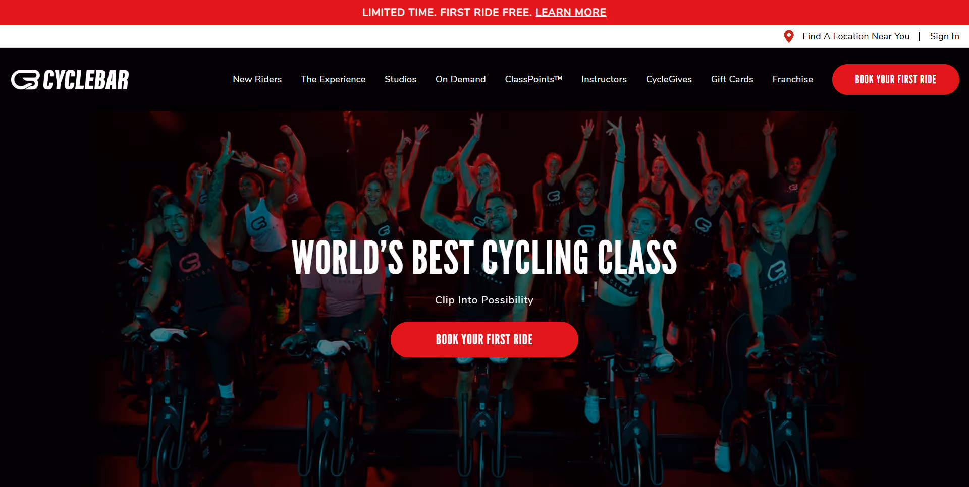 CycleBar website by Jolly Web