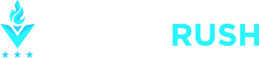 DesignRush logo with a stylized blue flame above a triangle and stars.