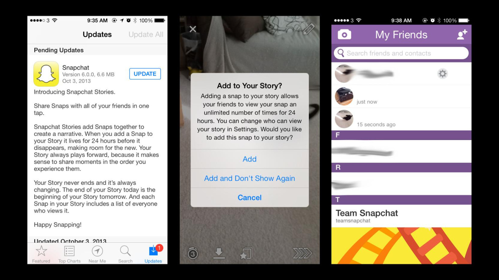 Snapchat's UI