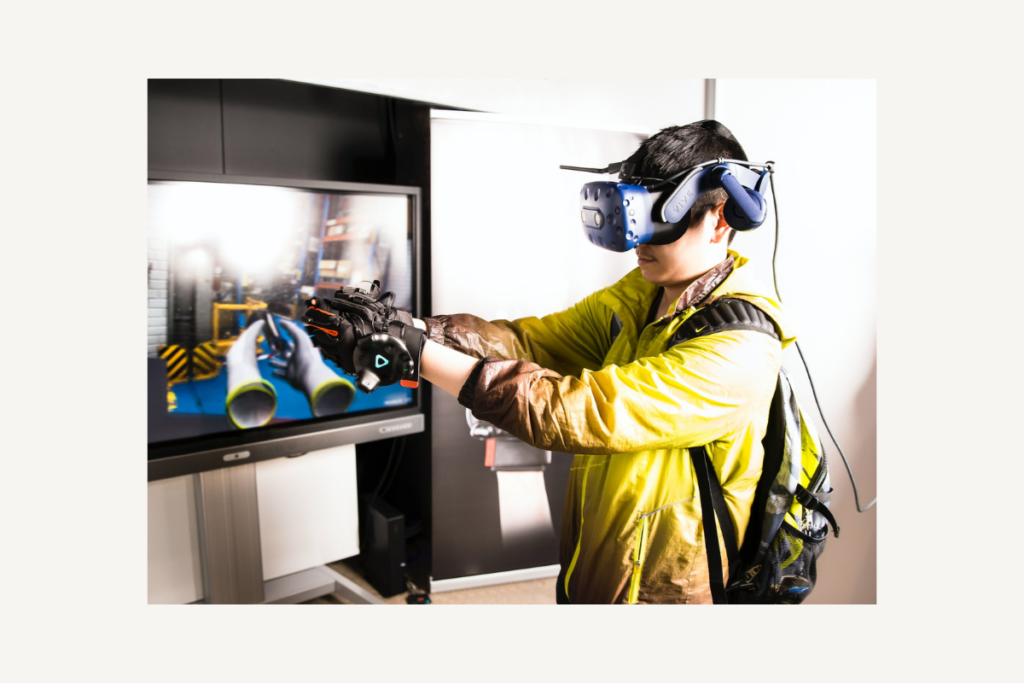 A man using VR