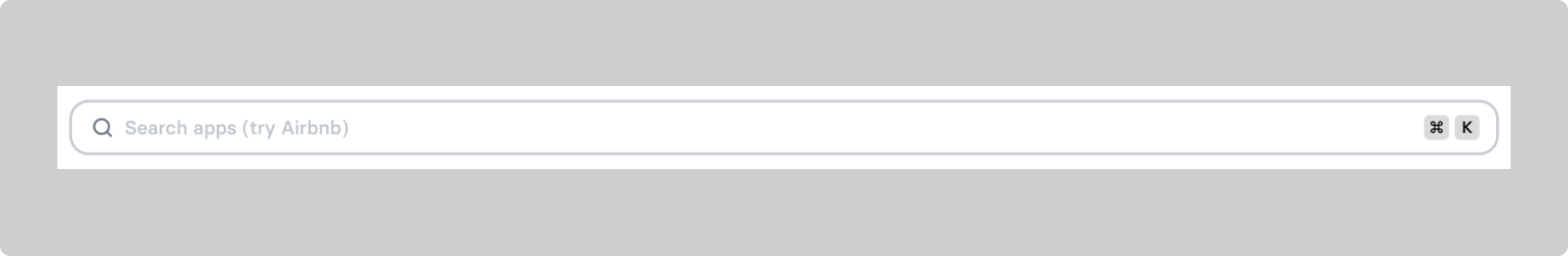 Screenshot of a search bar prompting "Try Airbnb"