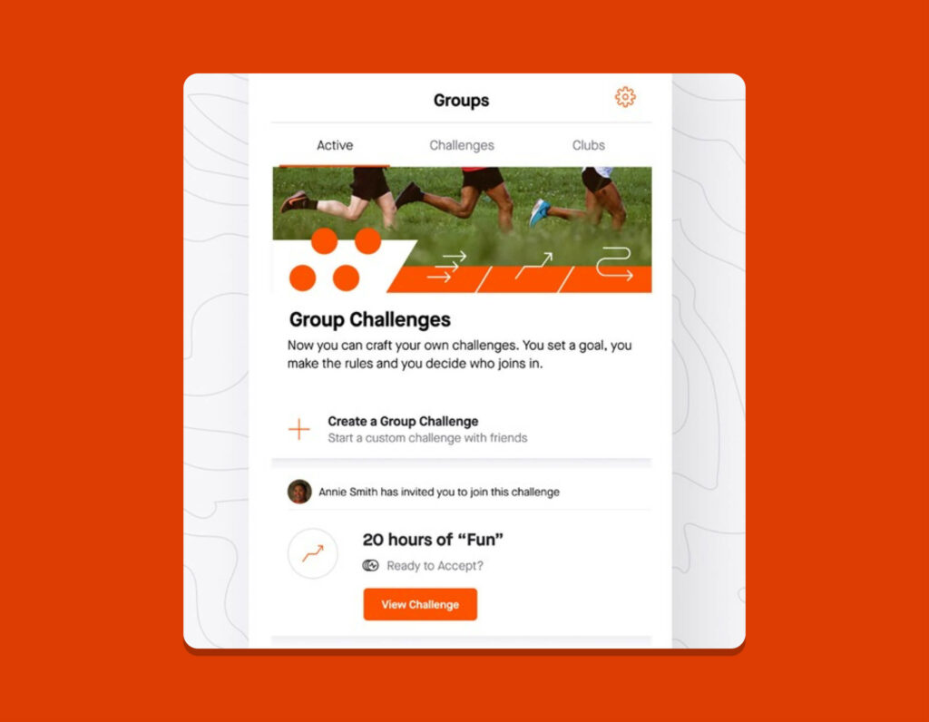 A screenshot from Strava's platform displaying what group challenges look like.