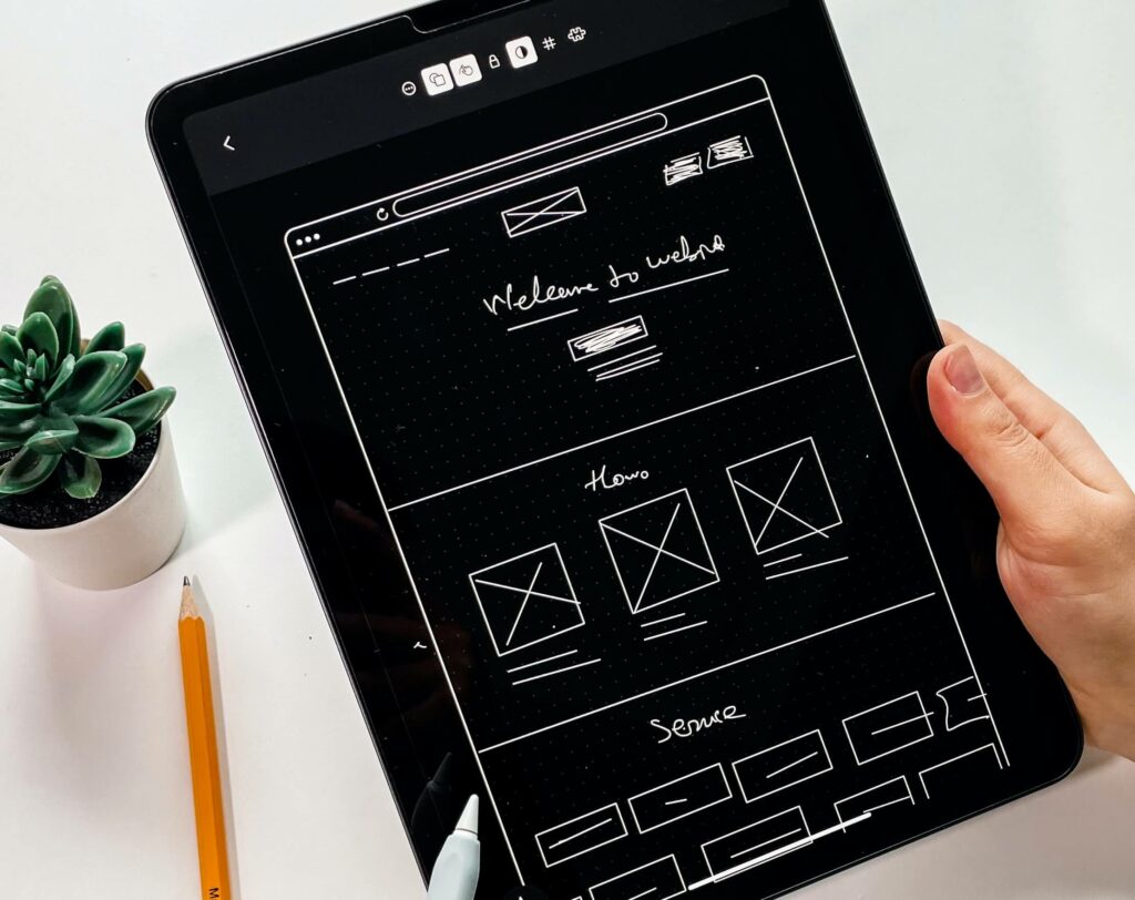 rough sketch of web design
