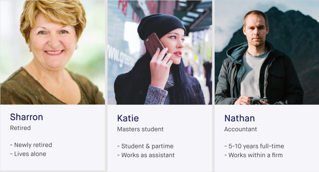 User personas created for our client Compare & Connect