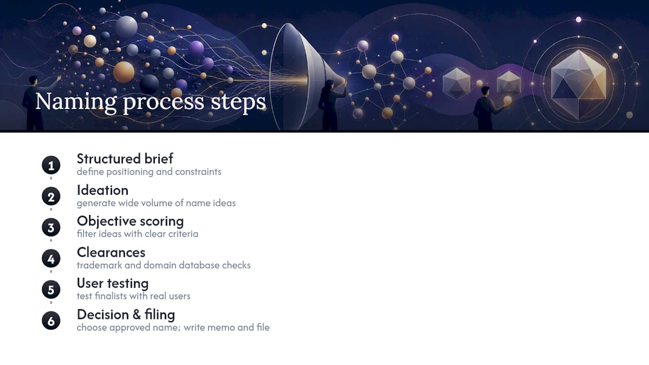 Six stages of the naming process