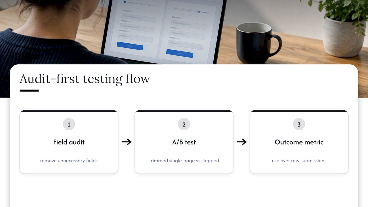 Audit-first multi-step form test flow
