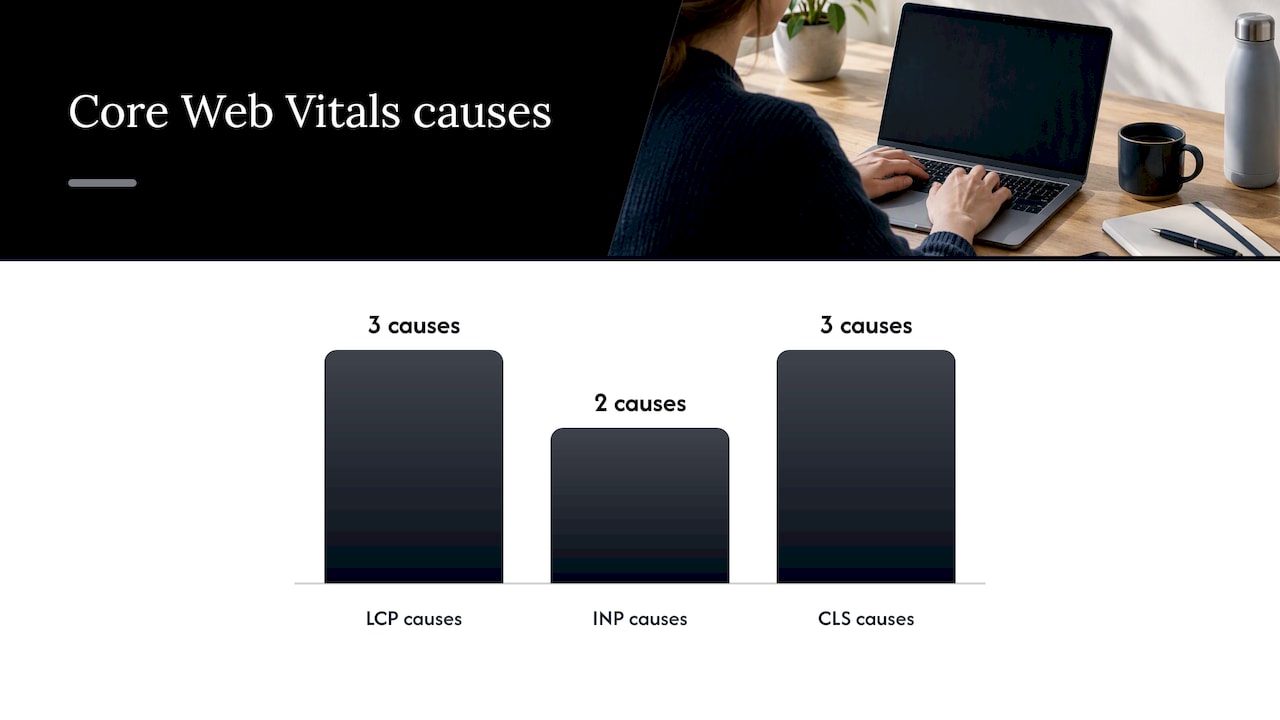 Core Web Vitals failure causes diagram