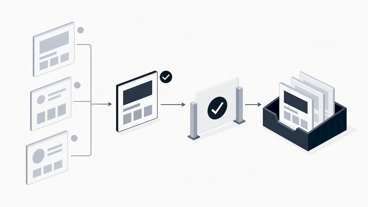 Organized design files moving through readiness checks