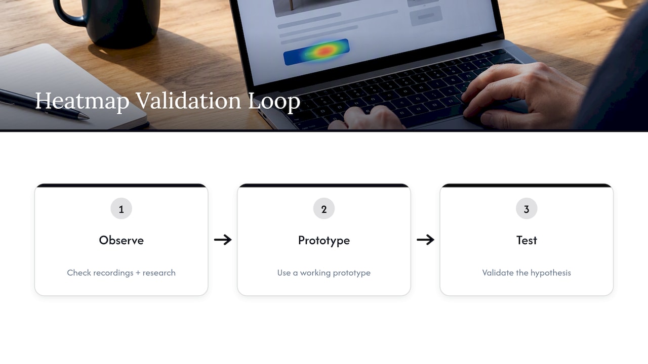 How we fold heatmap analysis into UX and CRO work , overview diagram