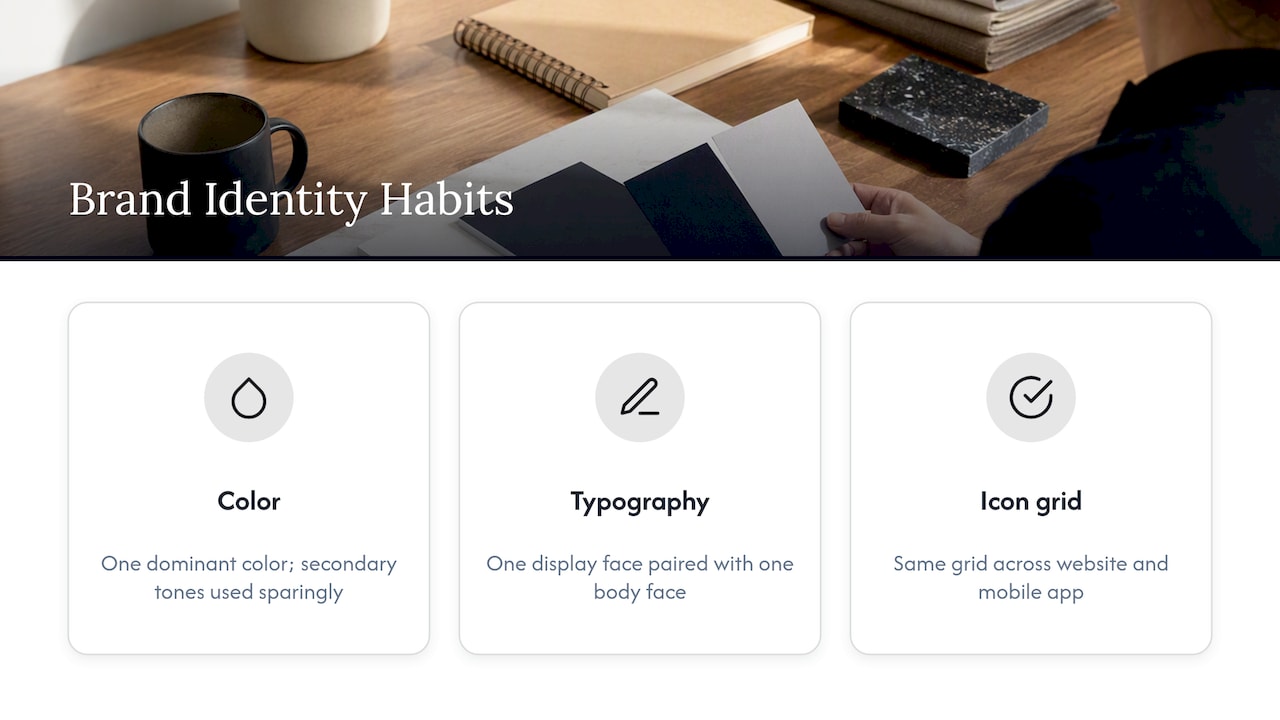 Three visual consistency principles summarized as icons
