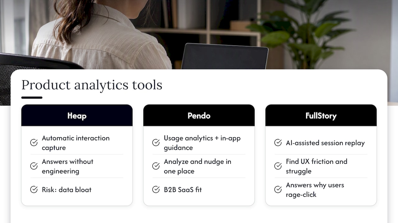 Three analytics tools and their distinct jobs