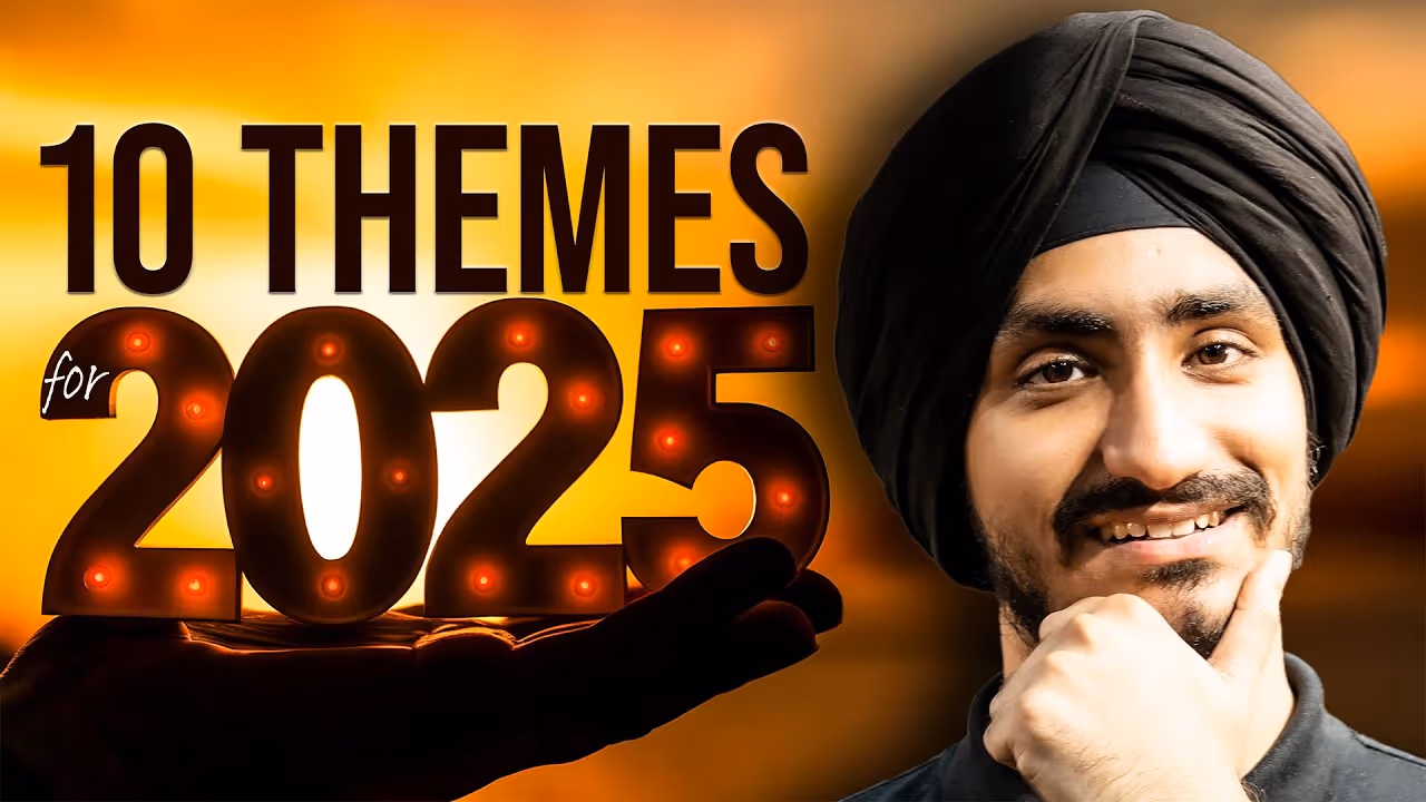 A tutor with an image of 2025 new year behind him