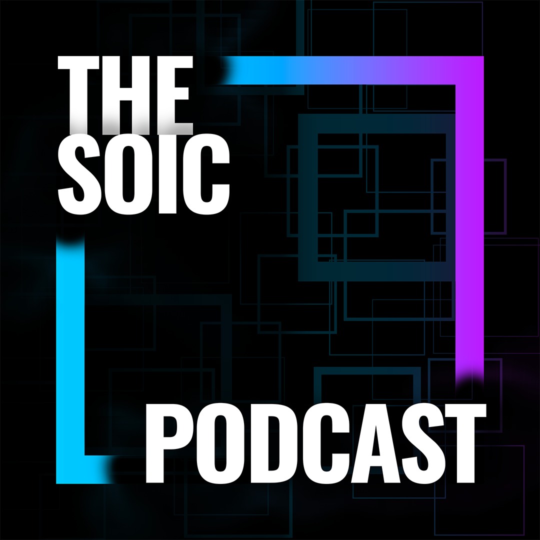 A colorful Image of the The SOIC Podcast poster