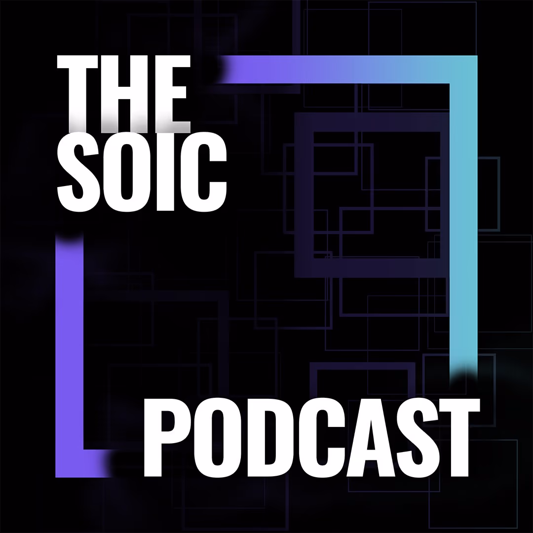 A colorful image of the SOIC Podcast poster