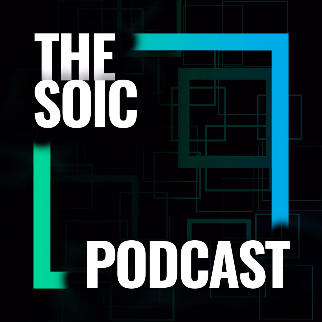 A colorful image of the SOIC Podcast poster