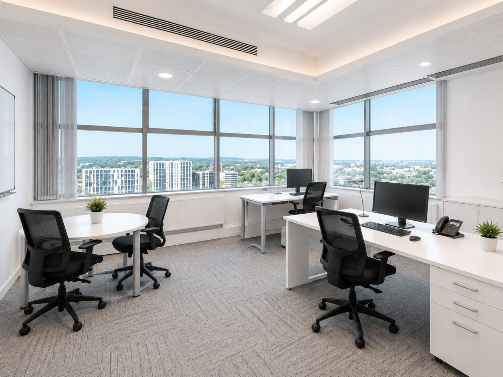 Bright serviced office at Cobalt Square in Edgbaston with desks, city views and natural light