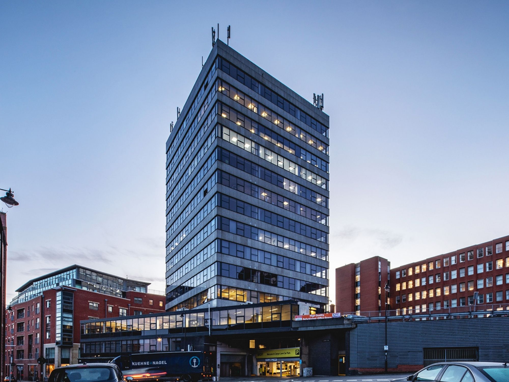 Street-level exterior of St James House on Vicar Lane in Sheffield