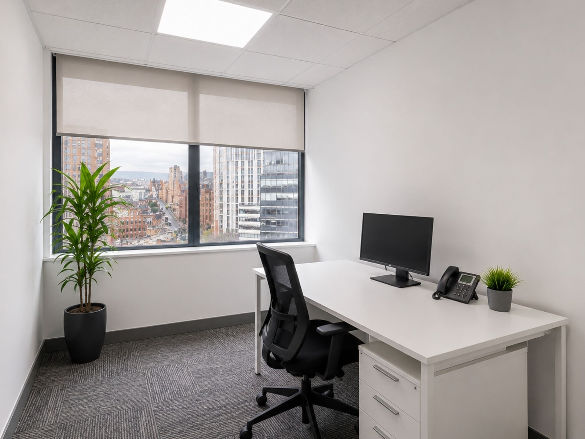 Planned compact private serviced office suite at St James House in Sheffield