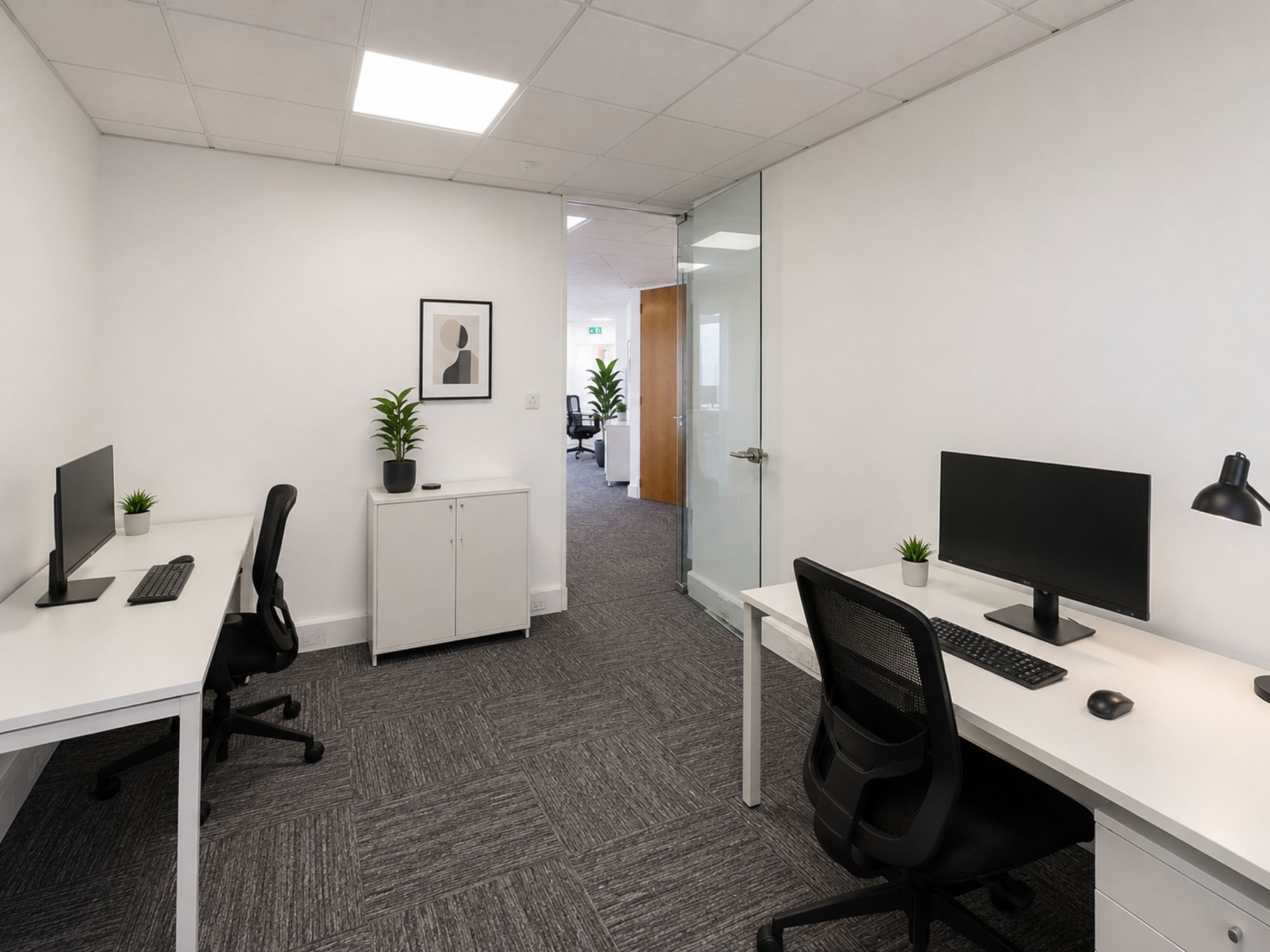 Planned small private serviced office suite at St James House in Sheffield