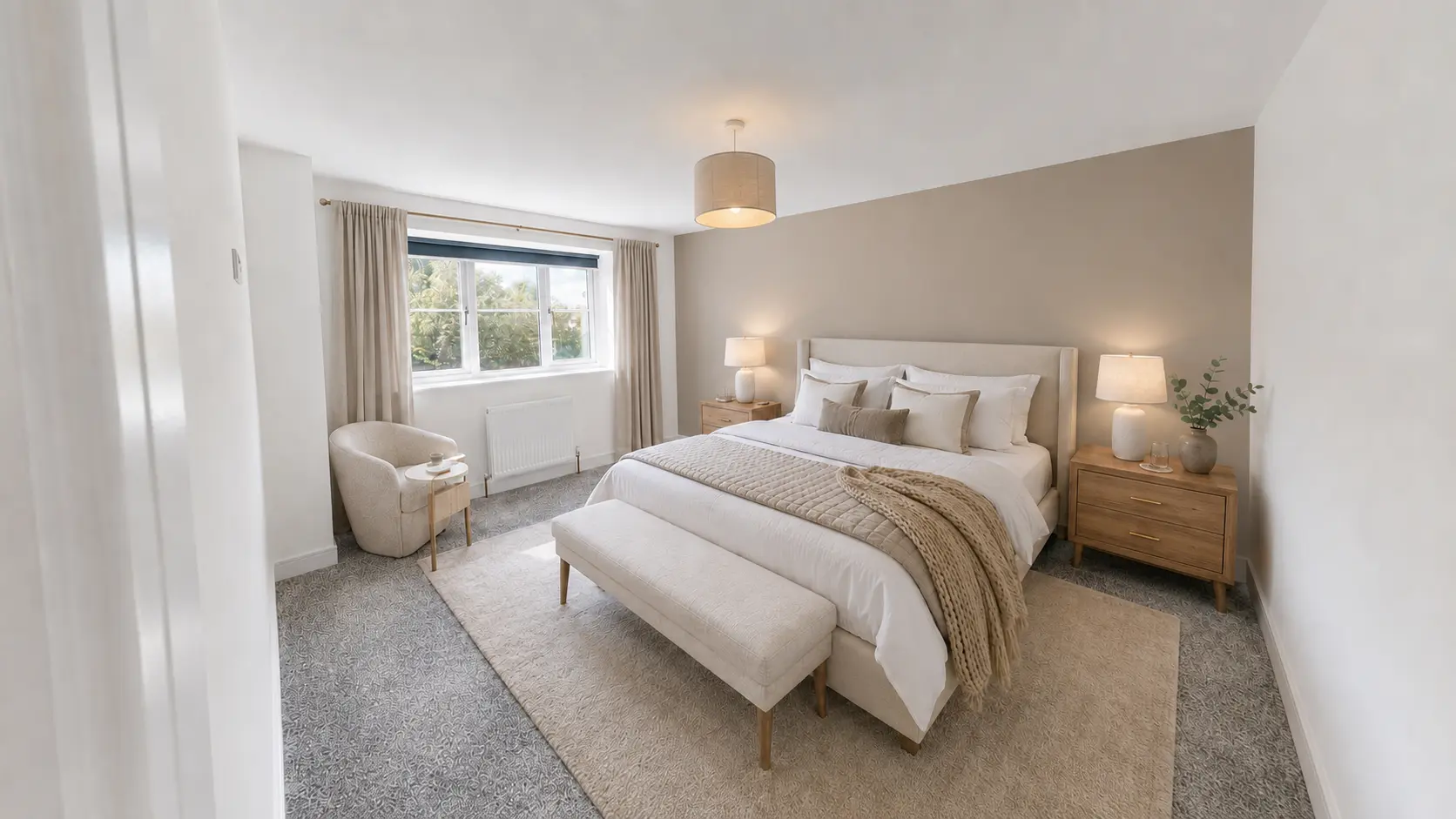 Principal bedroom in an Eighth Avenue show home